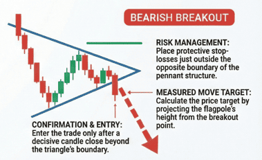 Cara trade Bearish Pennant