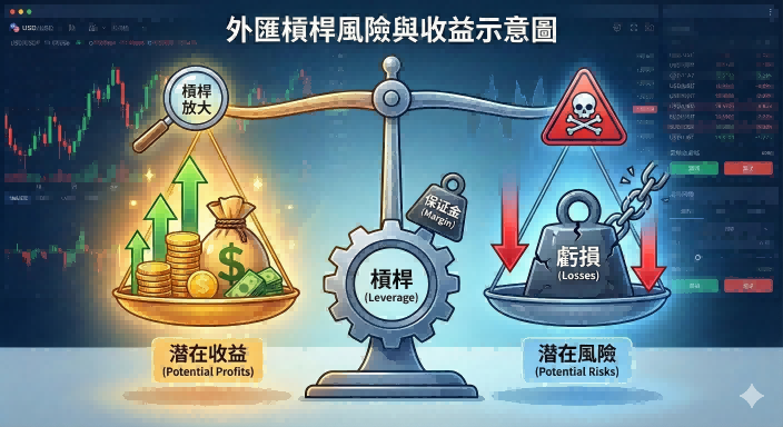 外匯槓桿 外匯槓桿風險與收益示意圖--- Ultima Markets